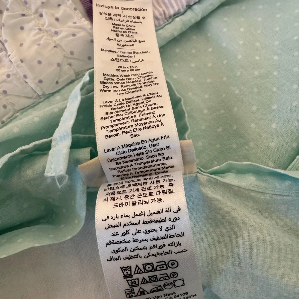 Pottery Barn Kids Bailey Ruffle Quilted Standard Pillow Shams Set of 2 EUC